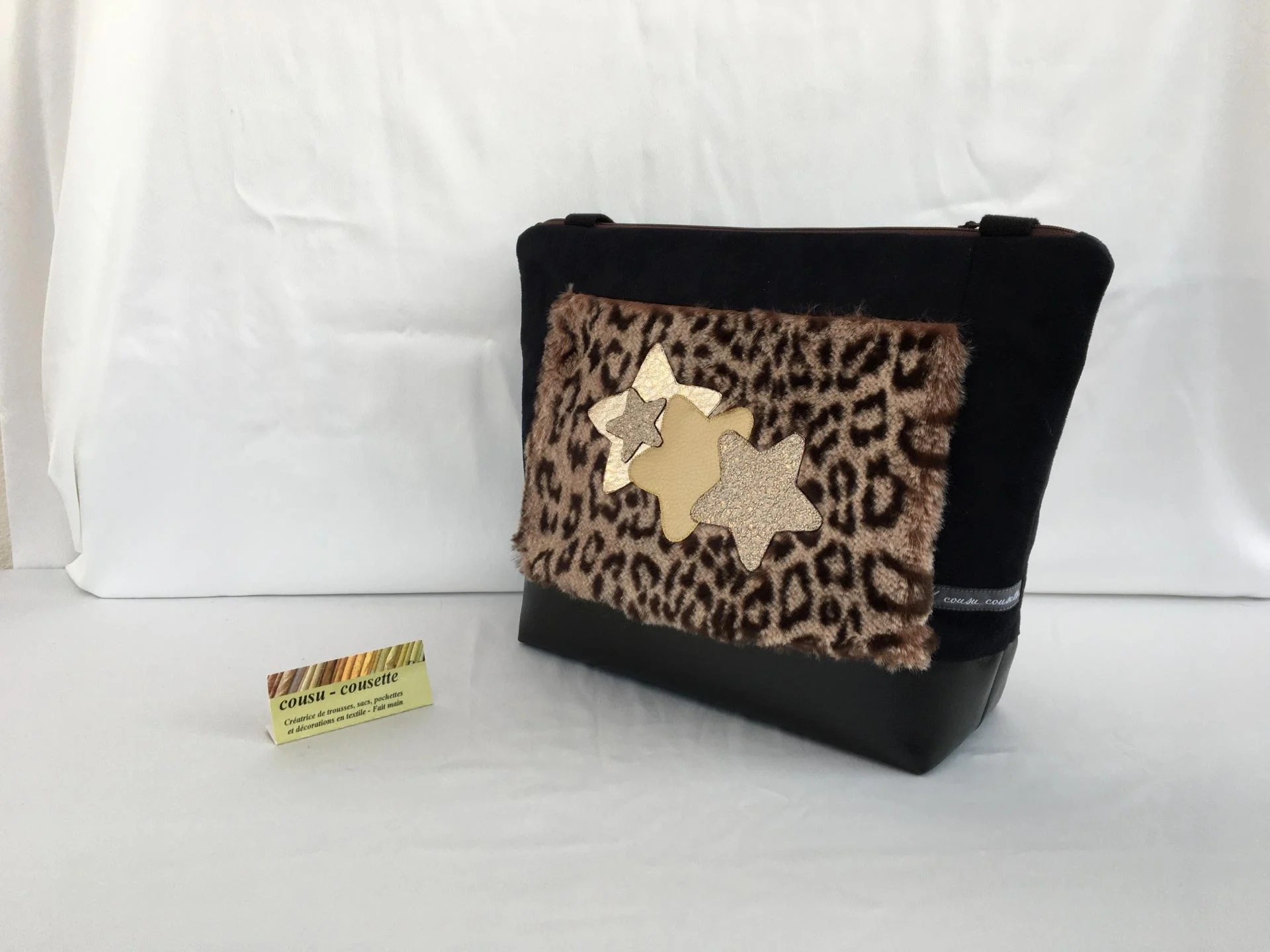 Sac à main fourrure léopard